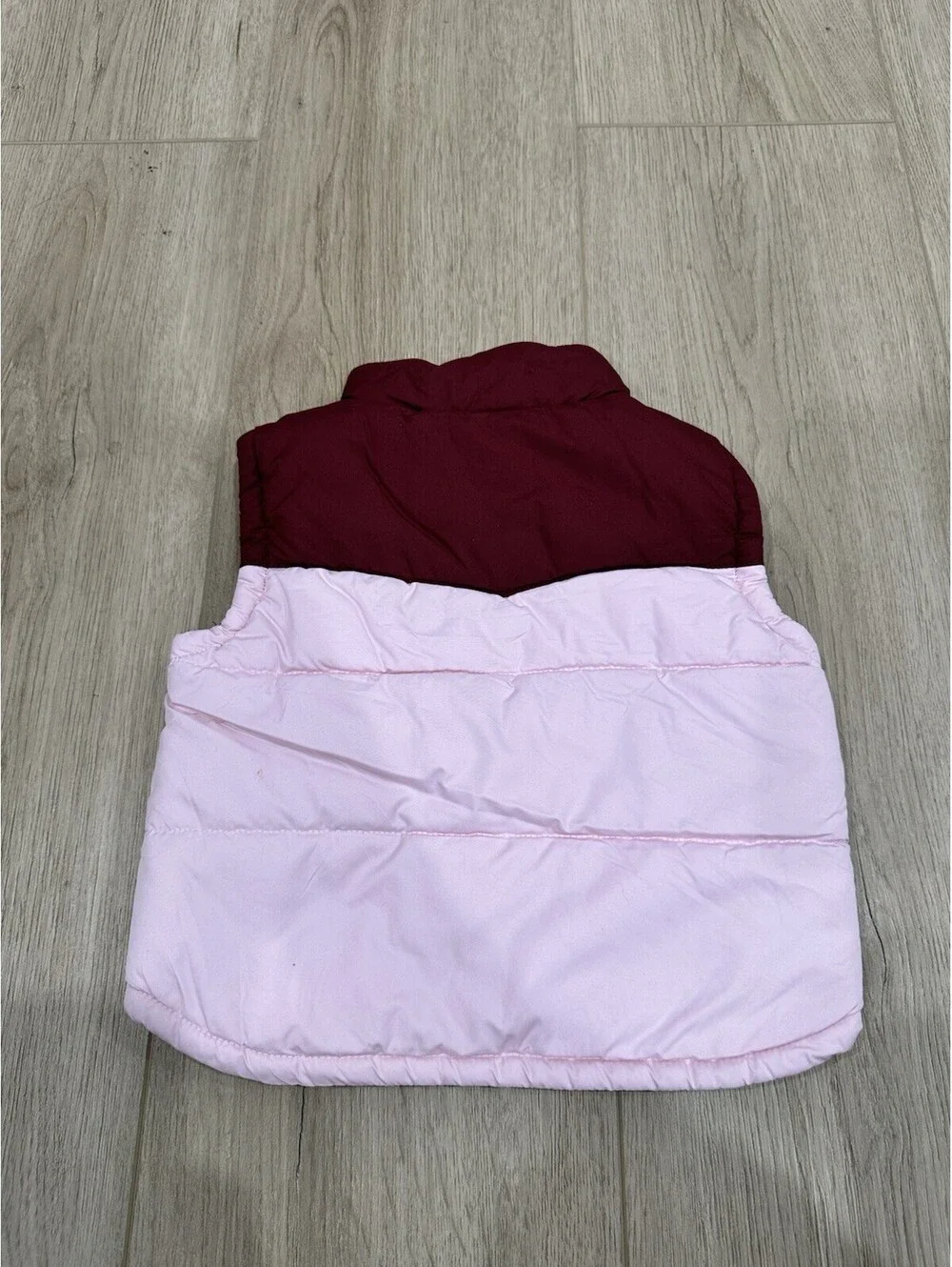 Patagonia Baby Puffer Down Vest Maroon And Pink 6M Kids Outerwear Snap